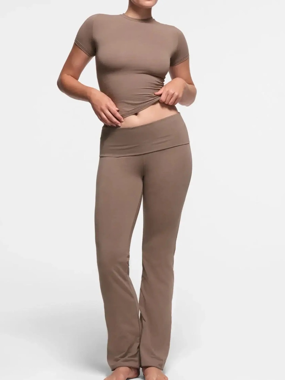 Skims truffle brown foldover pants